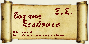 Božana Resković vizit kartica